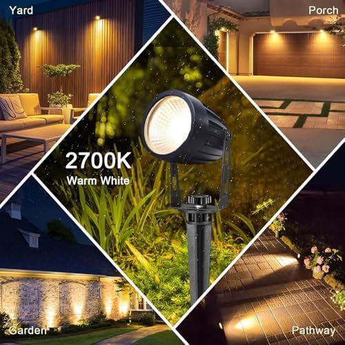 Low Voltage Landscape Lighting 6 Pack, 12V LED Outdoor Landscape Spotlights Outside Graden Pathway Lights, Plug in Spot Lights with Waterproof Transformer for House Yard Flag Tree Lawn Decor - Image 6