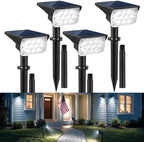 6000K Cool White Solar Spot Lights Outdoor,20 LEDs Solar Landscape Spotlights with Adjustable Panel,Waterproof IP65 Dusk to Dawn Lighting for Yard Garden Wall Tree Halloween Christmas 4 Pack by CREPOW