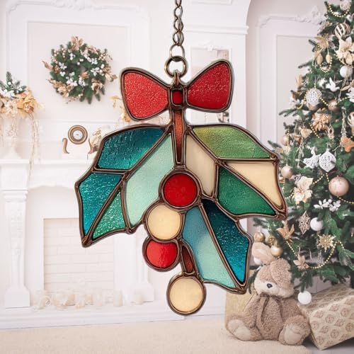 Mistle Toe Mosaic Style Acrylic Suncatcher by AVAGAN