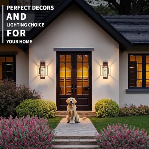 Hotsonic Oil Rubbed Bronze Dusk to Dawn Outdoor Porch Light Fixtures Wall Mount 14'' Dimmable Exterior Lighting for Outside Waterproof Wall Lantern Lamps Sconce Coach Lights for House Garage (2 Pack) - Image 7