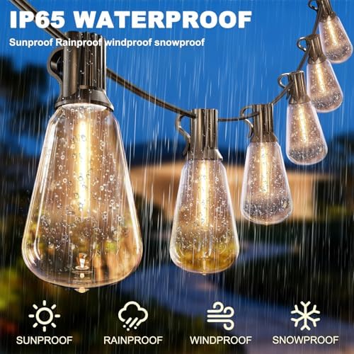 Outdoor String Lights 50FT with 32 Bulbs 1.5FT Spacing, 120W Dimmer, Remote - Image 4