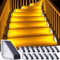 ROSHWEY Solar Stair Lights Outdoor Waterproof, 16 Pack Step Lights for Outside, Triangle Solar Powered Step Light for Deck, Front Porch, Backyard, Patio Decor, Warm White by ROSHWEY