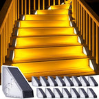 ROSHWEY Solar Stair Lights Outdoor Waterproof, 16 Pack Step Lights for Outside, Triangle Solar Powered Step Light for Deck, Front Porch, Backyard, Patio Decor, Warm White by ROSHWEY
