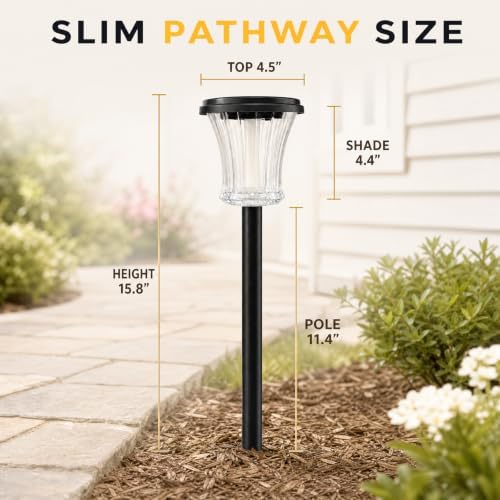Glass Solar Pathway Lights, 4 Ambient Modes, Flame Torch Light, 6PK - Image 6
