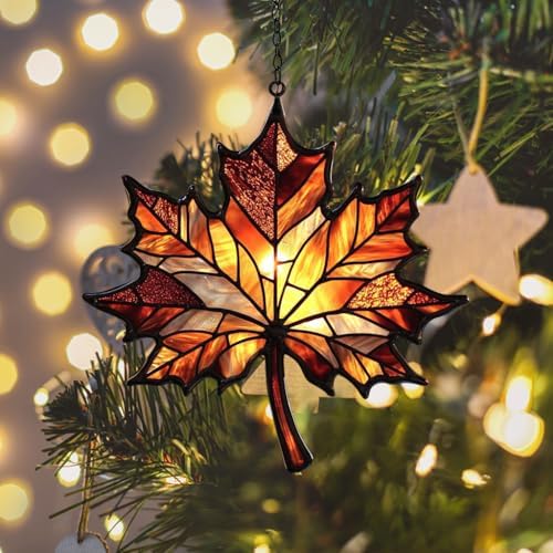 Autumn Maple Leaf Acrylic Suncatcher - Image 6