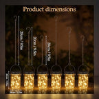 12 Pack Mason Jar Hanging Lantern with Chains, 30 LED Solar Lights - Image 3