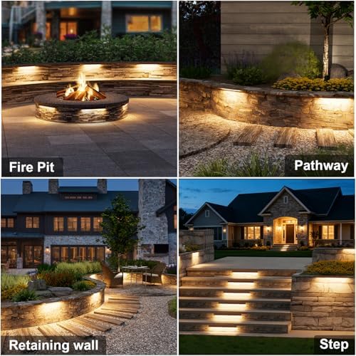 VOLISUN 12 Inch Retaining Wall Lights, 2700K Hardscape Lighting, 8 Pack - Image 6
