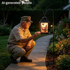 Solar American Flag Lights Outdoor Eagle Garden Lantern with Shepherd Hook - Image 4