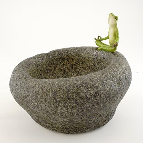 Top Collection Garden Frog Meditating On Large Functional Stone Flower Pot Planter Figurine - Image 2