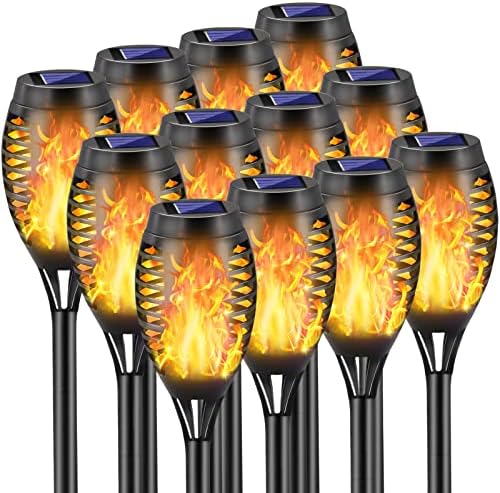 Solar Torch Lights Outdoor, 12 Pack Solar Torch Lights by COCOMOX
