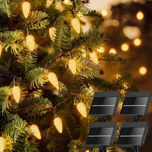 Minetom 4 Pack Solar Christmas Lights Outdoor Waterproof Total 91FT 200 LED by Minetom