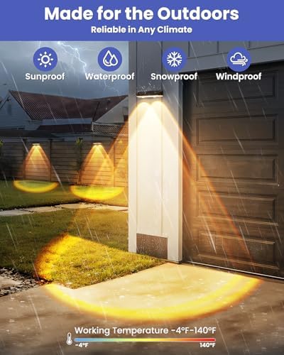 Solar Fence Lights Outdoor, 10 Pack Warm White/RGB Fence Solar Lights with 2 LED, IP65 Waterproof, Backyard Patio Decor for Deck, Wall, Railing, Pool, Stair - Image 5