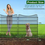 15 Panels Garden Fence Animal Barrier, 33 in(H) X 36 ft(L) Dog Fence Outdoor for Yard with Lock, Tall Metal Fencing with Ground Stakes, Temporary Fencing for Dog, Rabbits, and Patio Border - Image 2