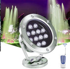 Submersible LED Fountain Lights - Swimming Pool Light, AC12V/24V RGB With Remote Control Pond Spotlight, IP68 Waterproof Underwater Landscape Light, Eclairage Sous Marin(RGB (Red/Green/Blue),24W) by Unknown