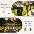 Hoikwo 4 Pack Hollow Out Solar Lights Outdoor Waterproof - Image 4