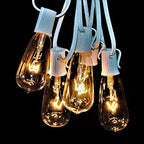 Vintage Edison Outdoor String Lights (ST40 Clear - White Wire, 100 ft) - Image 4