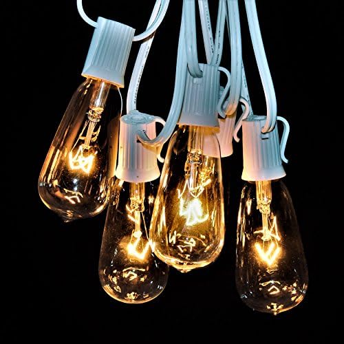 Vintage Edison Outdoor String Lights (ST40 Clear - White Wire, 100 ft) - Image 4