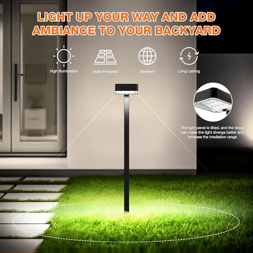 Solar Pathway Lighting Outdoor, 2 Modes(Cold/Warm White), 8 Pack - Image 4