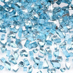 GasSaf 1/4" Caribbean Blue Fire Glass Reflective Tempered Fireglass, 10lb by GasSaf