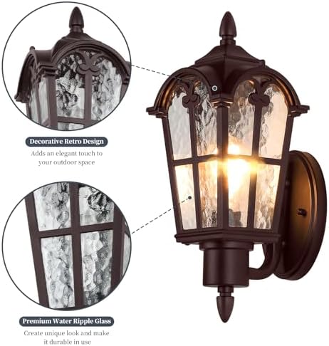 16’’ Large Outdoor Wall Light Fixture, Exterior Wall Lantern Sconce - Image 3