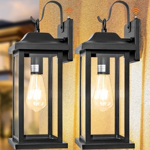 Dusk to Dawn Outdoor Lighting Wall Mounted 17 Inch Black by DiscoverBeautyofLighting