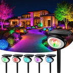 Solar Spot Lights Outdoor Waterproof, Multicolor 10Modes RGB Solar Tree Spotlight Bright Uplights for Halloween Christmas Decorations Outdoor,Landscape Lighting for Garden Yard Pathway(6Pack) by Unknown