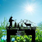Personalized Hunter Grave Marker White-Tailed Deer Hunting Memorial Garden Stake 8-24 inch Hunter Dad Loss Gift, Hunter Memorial Gift Loss of Loved One (White-Tailed Deer Hunting) - Image 2