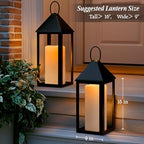 10" 12" 14" x 5" Extra Large Waterproof Outdoor Flameless Candles Battery Operated LED Pillar Candles for Indoor Outdoor Lanterns, Off White, Long Lasting, Set of 3 - Image 2