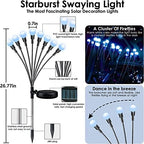6 Pack Solar Firefly Lights Outdoor Swaying Garden Decorations 48 LED Blue - Image 4