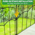 GOTGELIF 25 Panels Decorative Arched Garden Fence, 17''x27 FT No-Dig Dog Barrier with 26 Stakes, Arched Rustproof Metal Animal Fencing for Rabbit Flower Beds for Yard Patio Outdoor Decor - Image 3