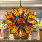 Sunflower Faux Tiffany Acrylic Suncatcher - Image 4