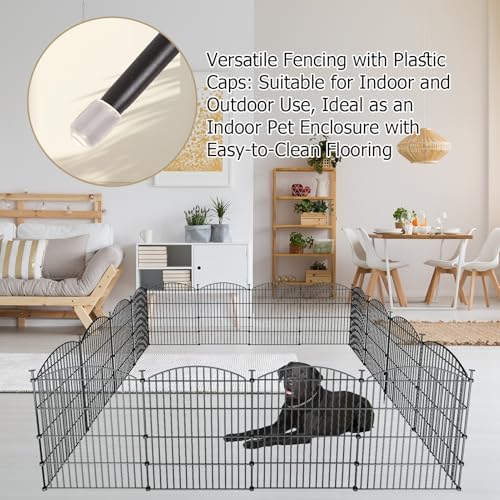 10 Panel No Dig Metal Garden Fence 32"H x 23.6'L Dog Fence Outdoor for Yard - Image 4