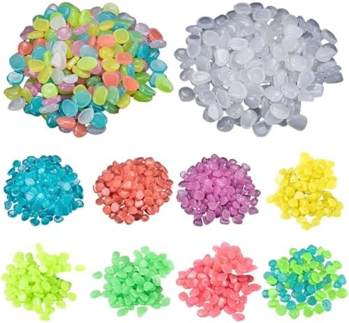 Glow in The Dark Pebbles 200 Pcs Glow in The Dark Garden Pebbles Stones Rocks for Yard and Walkways Decor Fairy DIY Decorative Luminous(Yellow) - Image 3