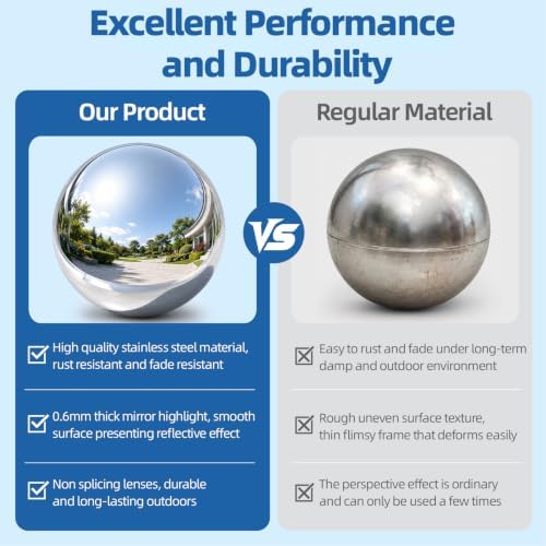 Gazing Ball, Diameter Polished Reflective Smooth Garden Sphere (4Pcs Mix) - Image 6