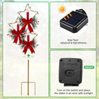 Solar Christmas Decorations Outdoor,Golden Trio Star & Candles Garden Stake - Image 6
