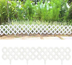 LaLaGreen Decorative Garden Edging Border (23in, 10 Pack) White Fence Panel by L%C3%A1L%C3%A1Green