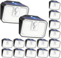 CLAONER 16-Pack Solar Motion Sensor Lights Outdoor, 168 LED Waterproof Security Light with 3 Modes, for Garden, Fence, Garage, Deck, Door Step by Claoner