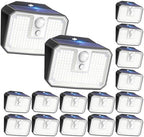 CLAONER 16-Pack Solar Motion Sensor Lights Outdoor, 168 LED Waterproof Security Light with 3 Modes, for Garden, Fence, Garage, Deck, Door Step by Claoner