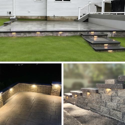 GKOLED 10-Pack Frosted Lens Hardscape Lighting, Retaining Wall Light, 6.8 Inches, Integrated 2700K LED Chips, LED Step Lights, Solid Die-cast Aluminum Housing, Low Voltage 12V AC/DC, UL Listed - Image 6