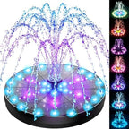 SZMP Solar Fountain 4W Bird Bath Fountains Upgraded 60 LED Lights, Built-in 4000 mAh Battery with 7 Nozzles & 4 Fixers, Solar Water Fountain for Garden, Bird Bath, Pool, Pond, Outdoor by SZMP