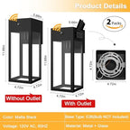 Porch Lights with Outlet, Dusk to Dawn Outdoor Light, 2-Pack Black - Image 5