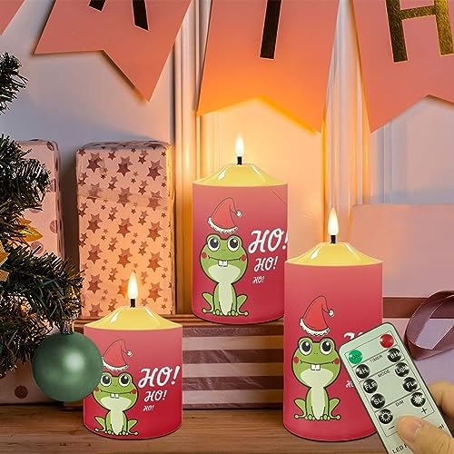 Cozeyat Flameless Bullet Floating Candles with Remote Control Set of 3, Red Christmas Frog Pattern Electric Candles Christmas Decoration, 4/6H Timer Waterproof Tea Lights Candles - Image 5