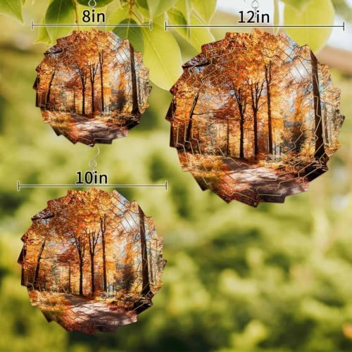 10 Inch Yellow Leaves Forest Wind Spinner for Yard and Garden, Trees Modern Art Hanging Ornaments Outdoor 3D Kinetic Wind Sculpture Spinners Indoor Outdoor Patio Décor Ornaments Gift - Image 3