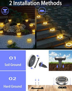 Solar Lights Outdoor Waterproof, 26 Pack 8 LED, Thickened Stainless Steel Ground Light, Solar Garden Lights Landscape Lighting for Patio Pathway Lawn Yard Deck Driveway Walkway, Warm White - Image 5