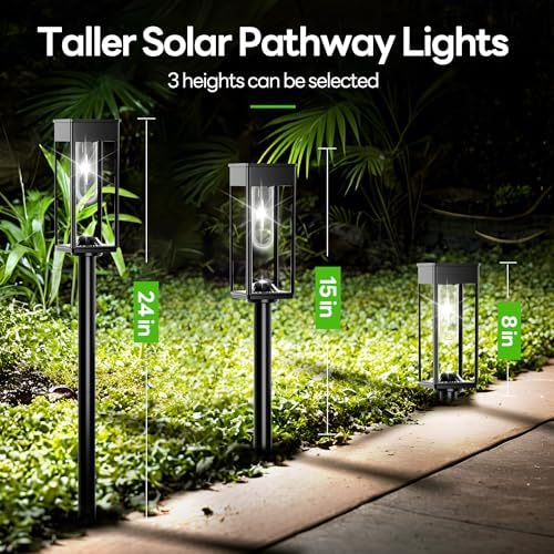 COXSENI Solar Path Lights Outdoor Waterproof 6500K Cool White, 8 Pack - Image 5