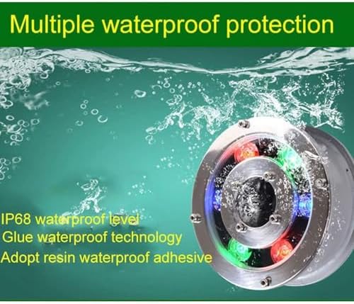 12V LED Ring Underwater Fountain Light, RGB Color Changing Remote Control Waterproof Light, IP68 Submersible Landscape Spotlight, LED Beam Spotlight, Pond Lighting(6W(12V)) - Image 3