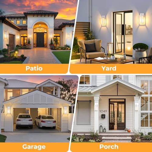 FOLKSMATE Plastic Dusk to Dawn Outdoor Wall Sconce White 4-Pack - Image 3