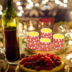 4 Pack Battery Operated Candles with Timer and Remote Flameless Candles Valentine's Day Heart Leaves Print LED Lights for Home Decorations Outdoor Lanterns for Porch - Image 3