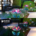 AIINY Solar Purple Metal Flower Wind Spinners, Colorful Spinning Windmill Lotus Yard Art Lights Wind Pinwheels with LED Crystal Ball Decorative Stake Lighting Flower Sculpture - Image 6