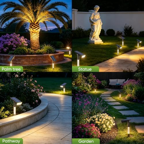 Solar Spot Lights Outdoor Waterproof, Warm White 4 Pack - Image 6